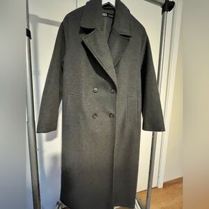 Zara Women’s Soft Oversized Coat in Dark Gray